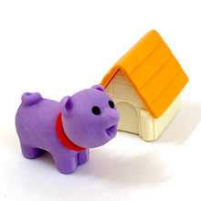 Load image into Gallery viewer, 380293 IWAKO DOG HOUSE ERASERS-PURPLE DOG-1 packs of 2 erasers
