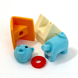 X 380292 IWAKO DOG HOUSE ERASERS-6 CRAZY COLORS-DISCONTINUED