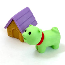 Load image into Gallery viewer, 380297 IWAKO DOG HOUSE ERASERS-GREEN DOG-1 packs of 2 erasers
