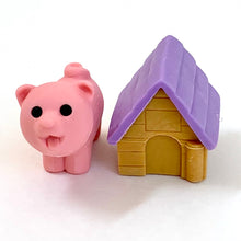 Load image into Gallery viewer, 380298 IWAKO DOG HOUSE ERASERS-PINK DOG-1 packs of 2 erasers
