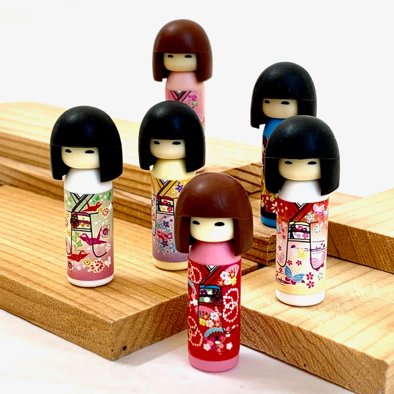 380032 Iwako Kokeshi Japanese Doll Eraser-6 Erasers – IwakoUSA