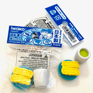 382622 IWAKO SUSHI-GO-ROUND ERASERS-6 packs of 12 erasers