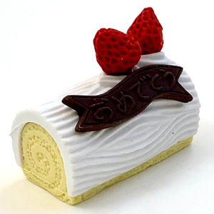 381484 IWAKO LOG CAKE ERASER-WHITE-1 eraser