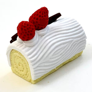 381484 IWAKO LOG CAKE ERASER-WHITE-1 eraser