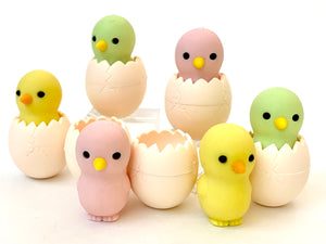 382422 Iwako Baby Chick Erasers-3 erasers