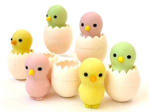 382422 Iwako Baby Chick Erasers-3 erasers